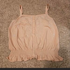 American Eagle Outfitters Orange Ruffled Smocked Camisole